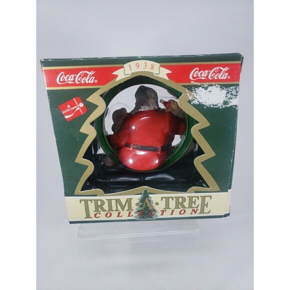 Coca-Cola Trim A Tree Collection 1938 Santa with Girl Christmas Ornament 1990 - Picture 5 of 16